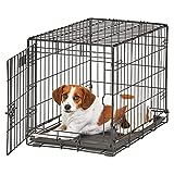MidWest Homes for Pets Small Dog Crate | MidWest Life Stages 24' Folding Metal Dog Crate | Divider Panel | 24L x 18W x 19H Inches